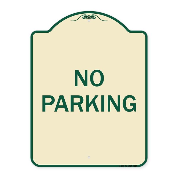 Signmission Designer Series Sign-No Parking, Tan & Green Heavy-Gauge Aluminum, 24" x 18", TG-1824-9814 A-DES-TG-1824-9814 - main